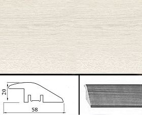 Порог Tarkett деревянный выравнивающий 58х20х1600 Дуб белый